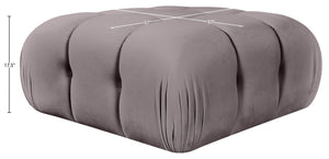 Meridian Furniture Orin Velvet Modular Ottoman with Linkable Modules and Stain Resistant Fabric for Living Rooms Taupe 671Taupe-Ott