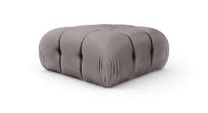 Meridian Furniture Orin Velvet Modular Ottoman with Linkable Modules and Stain Resistant Fabric for Living Rooms Taupe 671Taupe-Ott