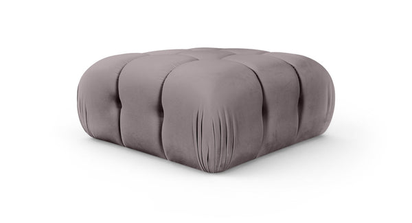 Meridian Furniture Orin Velvet Modular Ottoman with Linkable Modules and Stain Resistant Fabric for Living Rooms Taupe 671Taupe-Ott