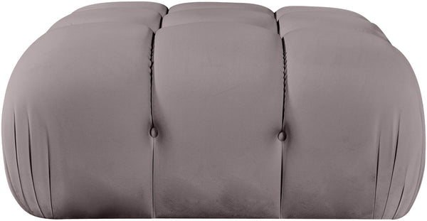 Meridian Furniture Orin Velvet Modular Ottoman with Linkable Modules and Stain Resistant Fabric for Living Rooms Taupe 671Taupe-Ott
