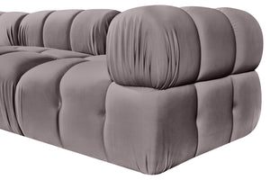 Meridian Furniture Orin Three Piece Modular Sofa with Stain Resistant Taupe Velvet for Living Rooms 671Taupe-S3A