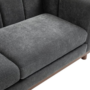 English Elm Modern Chenille Loveseat with Pocket Spring Support for Apartment Living Rooms Dark Grey N763S000070R