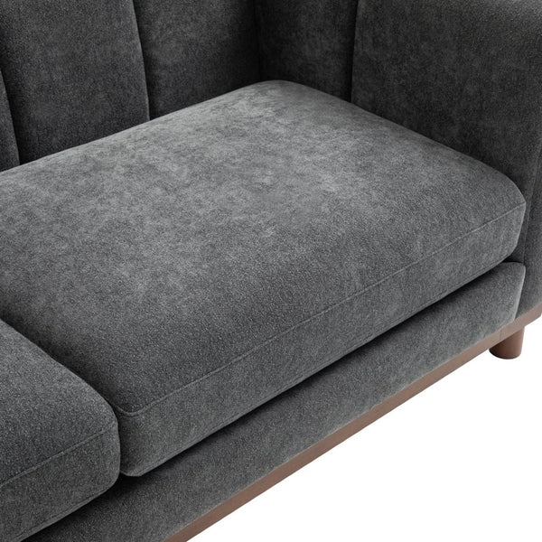 English Elm Modern Chenille Loveseat with Pocket Spring Support for Apartment Living Rooms Dark Grey N763S000070R