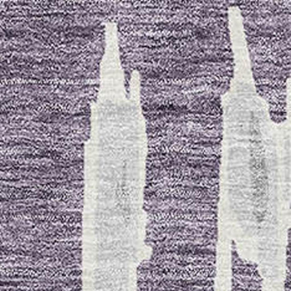 HomeRoots 8' X 10' Purple and Beige Striped Area Rug - Durable, Washable, UV-Protected for Stylish Living Spaces 672000