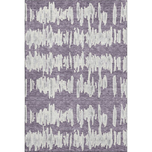 HomeRoots 9' X 12' Purple And Beige Striped Area Rug - Durable, Washable, UV Protected for Busy Homes 672001