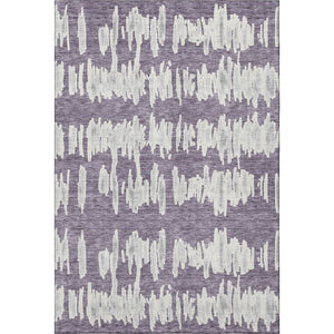 HomeRoots 9' X 12' Purple And Beige Striped Area Rug - Durable, Washable, UV Protected for Busy Homes 672001