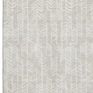HomeRoots 8' X 10' Beige & Ivory Tribal Area Rug - Washable, UV-Protected, Durable for Family & Pets' Homes 672018