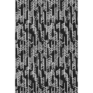HomeRoots 8' X 10' Black And Ivory Tribal Area Rug – Durable, Washable & UV-Resistant for High-Traffic Spaces 672024