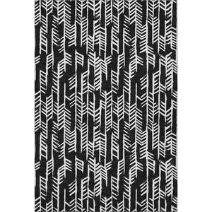 HomeRoots 8' X 10' Black And Ivory Tribal Area Rug – Durable, Washable & UV-Resistant for High-Traffic Spaces 672024