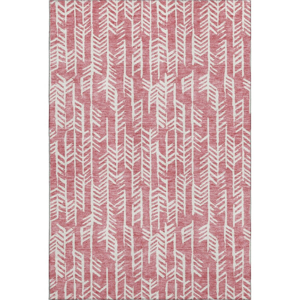 HomeRoots 10' X 14' Blush & Ivory Tribal Area Rug - Washable, UV Protected, Soft, Durable & Stylish Solution! 672032