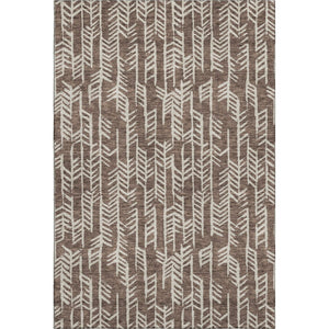 HomeRoots 8' X 10' Brown and Beige Tribal Area Rug - Washable, UV-Protected, Stain-Resistant for Busy Homes 672036