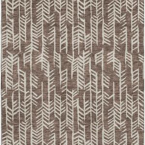 HomeRoots 8' X 10' Brown and Beige Tribal Area Rug - Washable, UV-Protected, Stain-Resistant for Busy Homes 672036