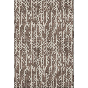 HomeRoots 8' X 10' Brown and Beige Tribal Area Rug - Washable, UV-Protected, Stain-Resistant for Busy Homes 672036