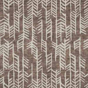 HomeRoots 9' X 12' Brown & Beige Tribal Area Rug - Washable, UV-Protected, Durable for High-Traffic Spaces 672037