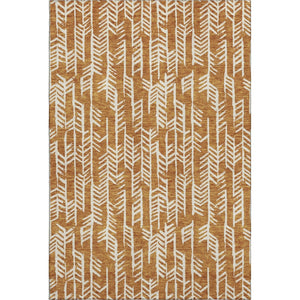 HomeRoots 5' x 8' Copper and Beige Tribal Area Rug - Durable, Washable, UV-Protected, Perfect for Homes with Kids! 672040