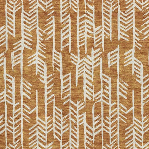 HomeRoots 5' x 8' Copper and Beige Tribal Area Rug - Durable, Washable, UV-Protected, Perfect for Homes with Kids! 672040