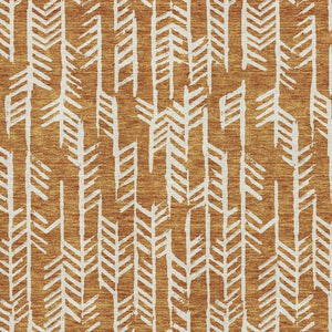 HomeRoots 8' X 10' Stylish Copper and Beige Tribal Area Rug - Washable, UV Protected, Kid & Pet Friendly! 672042