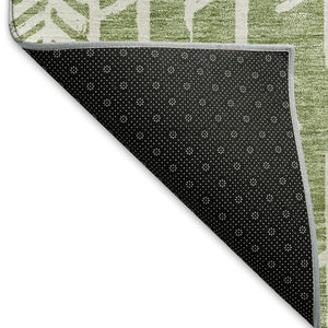 HomeRoots 10' X 14' Green and Ivory Tribal Washable Area Rug – UV Protected, Stain Resistant, Stylish Durability 672056