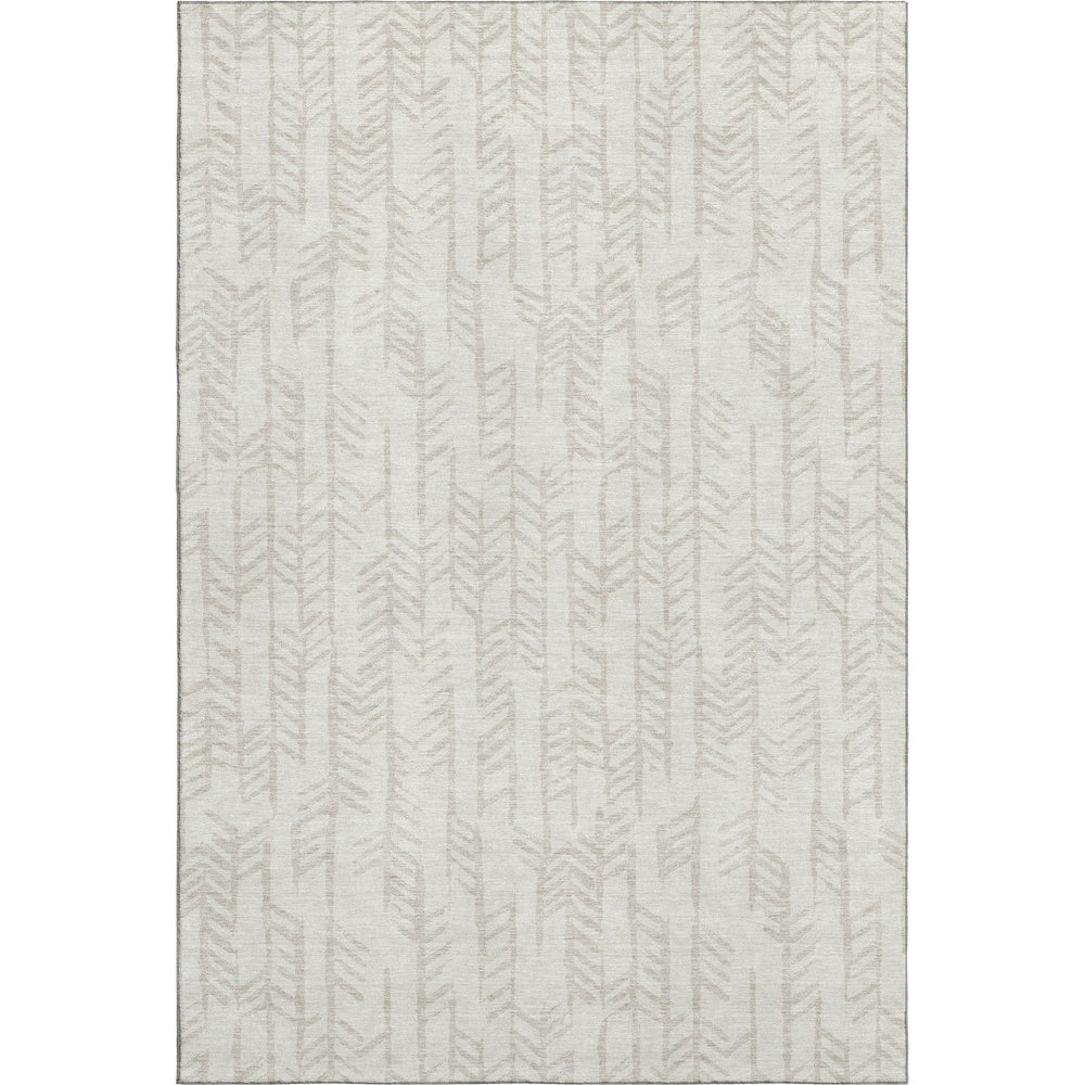 HomeRoots 9' X 12' Ivory Tribal Area Rug - Stylish, Washable, Stain Resistant with UV Protection for Homes 672061