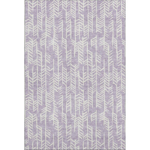 HomeRoots 10' X 14' Stylish Lavender & Ivory Tribal Area Rug - Washable, UV Protected, Stain Resistant Design 672068