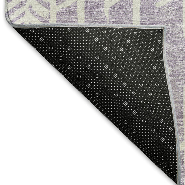 HomeRoots 10' X 14' Stylish Lavender & Ivory Tribal Area Rug - Washable, UV Protected, Stain Resistant Design 672068