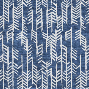 HomeRoots 8' X 10' Navy Blue & Ivory Tribal Washable Area Rug with UV Protection for Stylish, Easy Care Living 672072