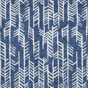 HomeRoots 9' X 12' Navy Blue and Ivory Tribal Area Rug - Durable, Washable, UV-Protected for High-Traffic Spaces 672073