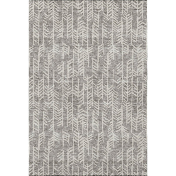 HomeRoots 8' X 10' Taupe And Beige Tribal Area Rug - Washable, UV-Protected, Stylish & Durable for Homes 672084