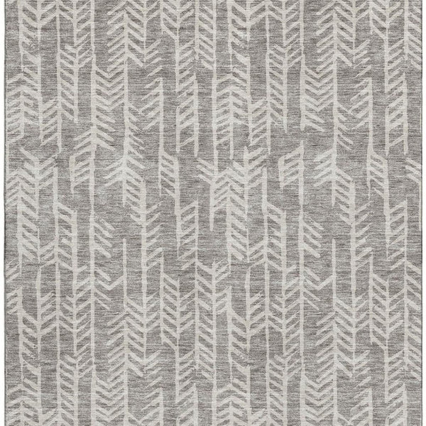 HomeRoots 10' X 14' Taupe And Beige Tribal Area Rug - Durable, Washable, UV Protected for Busy Homes & Style 672086