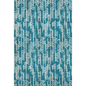 HomeRoots 5' X 8' Teal and Ivory Tribal Area Rug with UV Protection – Washable, Durable, Stylish for Every Room 672088