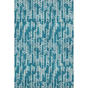 HomeRoots 5' X 8' Teal and Ivory Tribal Area Rug with UV Protection – Washable, Durable, Stylish for Every Room 672088