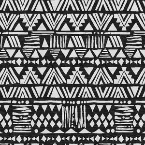 HomeRoots 10' X 14' Southwestern Black and Ivory Washable Area Rug with UV Protection for High-Traffic Spaces 672098