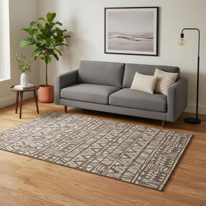 HomeRoots 5' X 8' Southwestern Washable Area Rug with UV Protection - Durable, Stylish, and Stain-Resistant! 672100