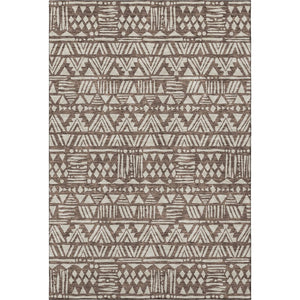 HomeRoots 8' X 10' Southwestern Area Rug - Earthy Brown & Beige, Washable with UV Protection & Stain Resistance 672102