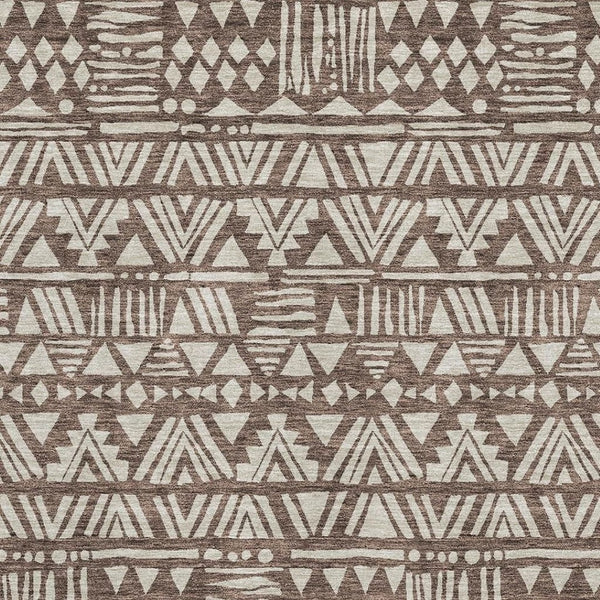 HomeRoots 9' X 12' Southwestern Area Rug in Brown & Beige - Washable, Stain-Resistant, UV Protected Design 672103