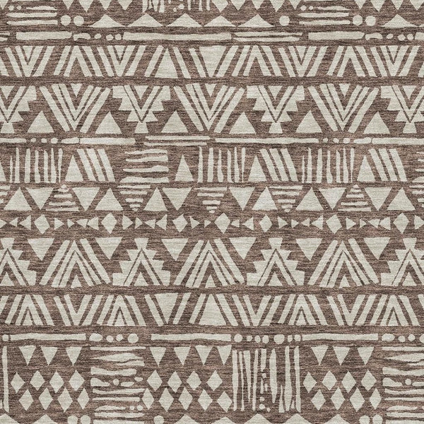 HomeRoots 10' Southwestern Brown and Beige Washable Area Rug - Durable, UV Protected, Perfect for Family Spaces 672104
