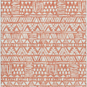 HomeRoots 10' X 14' Coral and Beige Southwestern Area Rug – Washable, UV-Protected, Perfect for High-Traffic Spaces 672110