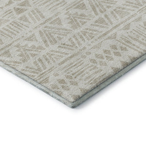 HomeRoots 9' X 12' Southwestern Washable Area Rug - Ivory & Beige, Stain Resistant, UV Protected for Durability 672121