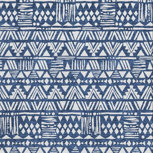 HomeRoots 10' X 14' Navy Blue & Ivory Southwestern Area Rug - Stylish, Washable & UV-Protected for High Traffic Areas 672128