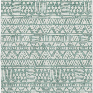 HomeRoots 9' X 12' Sage and Ivory Southwestern Area Rug – Washable, UV-Protected, Durable for Family Spaces 672133
