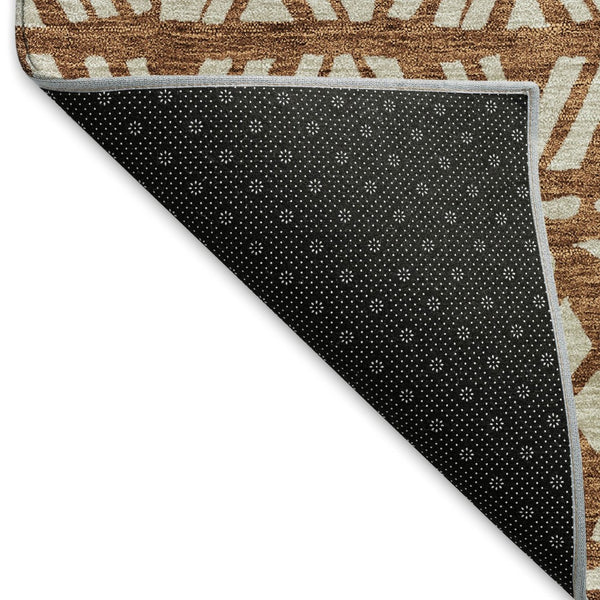 HomeRoots 8' X 10' Southwestern Terra Cotta Area Rug - Washable, Stain-Resistant, UV Protected for Homes 672144