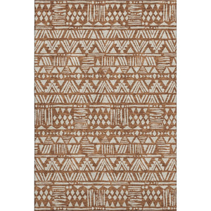 HomeRoots 9' X 12' Terra Cotta Beige Washable Area Rug - Durable, UV-Protected, Stain-Resistant for High-Traffic Homes 672145