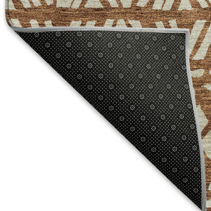 HomeRoots 9' X 12' Terra Cotta Beige Washable Area Rug - Durable, UV-Protected, Stain-Resistant for High-Traffic Homes 672145