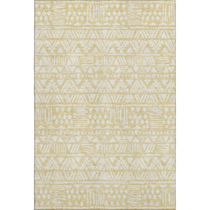 HomeRoots 9' X 12' Southwestern Wheat & Ivory Area Rug - Washable, UV Protected, Durable for Busy Homes! 672151