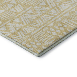 HomeRoots 9' X 12' Southwestern Wheat & Ivory Area Rug - Washable, UV Protected, Durable for Busy Homes! 672151