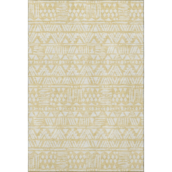 HomeRoots 9' X 12' Southwestern Wheat & Ivory Area Rug - Washable, UV Protected, Durable for Busy Homes! 672151