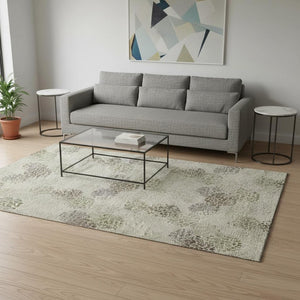 HomeRoots 5' X 8' Polka Dot Area Rug in Beige & Tan - Washable, Stain Resistant, UV Protected for Busy Homes 672154
