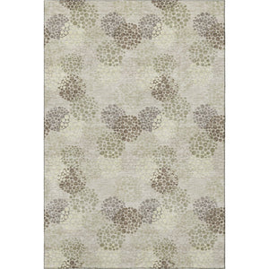 HomeRoots 5' X 8' Polka Dot Area Rug in Beige & Tan - Washable, Stain Resistant, UV Protected for Busy Homes 672154