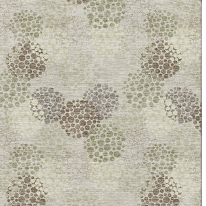 HomeRoots 8' X 10' Washable Beige Tan and Ivory Polka Dot Area Rug with UV Protection for Family Spaces 672156