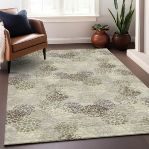 HomeRoots 10' X 14' Washable Beige Tan & Ivory Polka Dot Area Rug with UV Protection for Busy Homes & Kids 672158